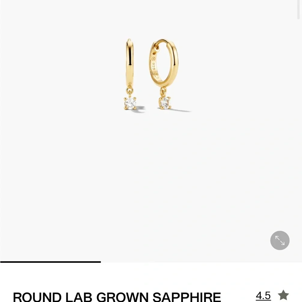 Mejuri Gold Hoop Earrings with Sapphire - Picture 5 of 7